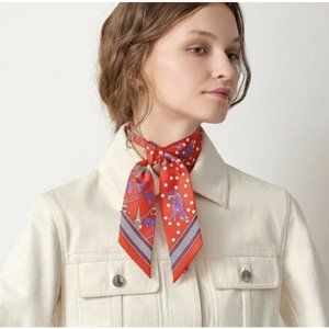 Hermes Les Nouveaux Amoureux de Paris Twilly Rouge Violet Silk France Luxury NIB
